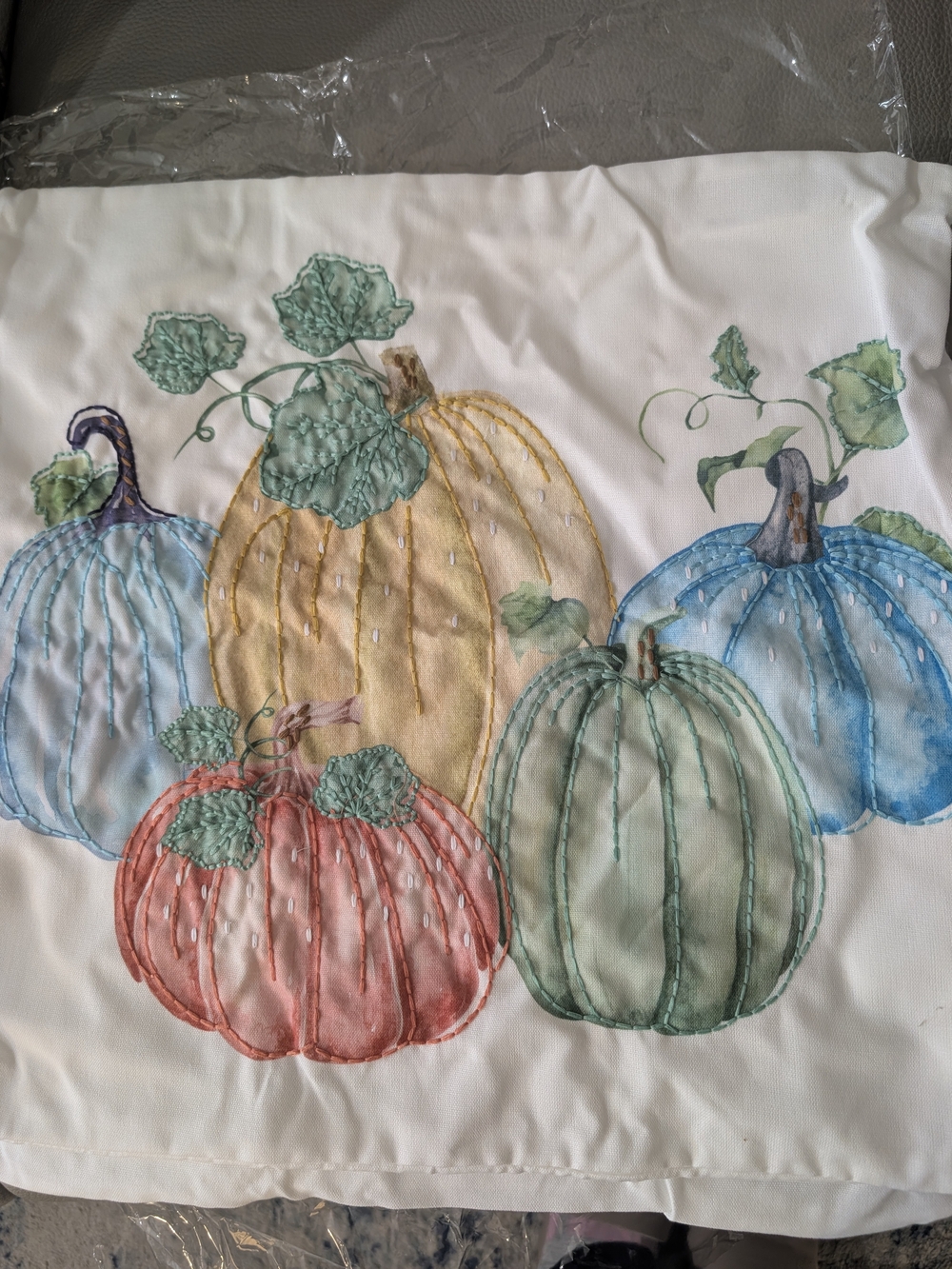 Pumpkin Embroidered Pillow Case Set Of 2